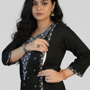 Feeding Maternity Kurti Both Side Zip Anarkali Kurta & Kurtis Zipper dress Beautiful Embroidery